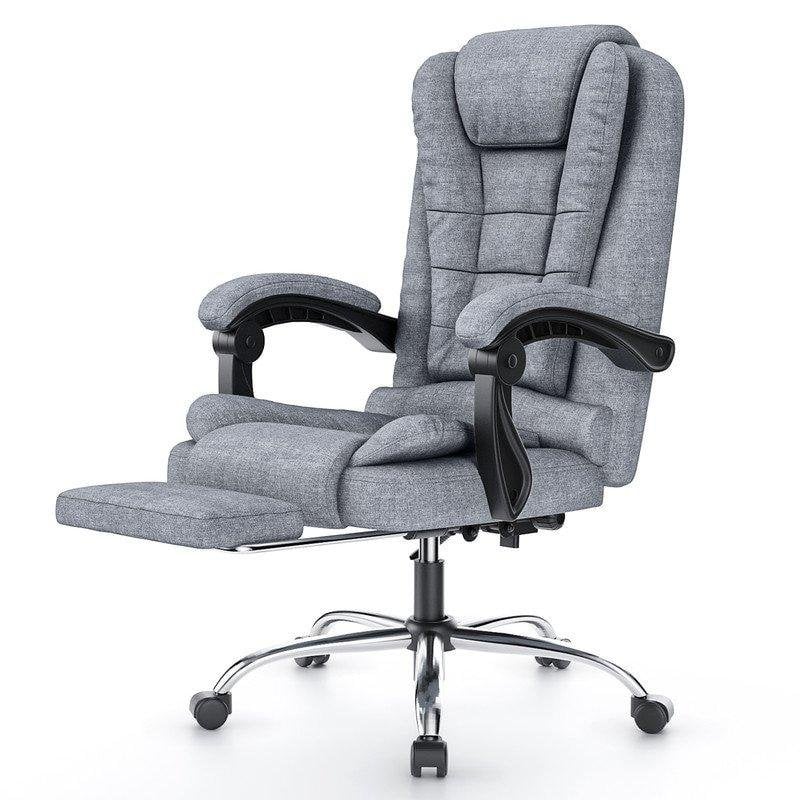 Chaise de bureau Naspaluro ergonomique en cuir PU avec repose-pieds