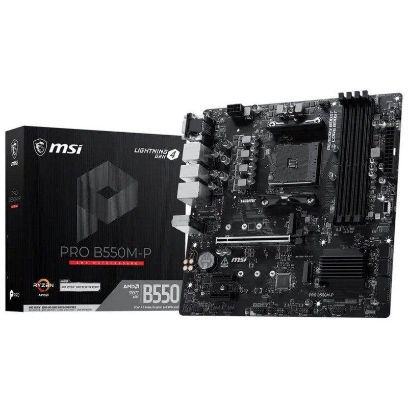 Placa Base MSI PRO B550M-P AMD B550 AM4 DDR4 micro ATX PCIe 4.0 USB Type-C