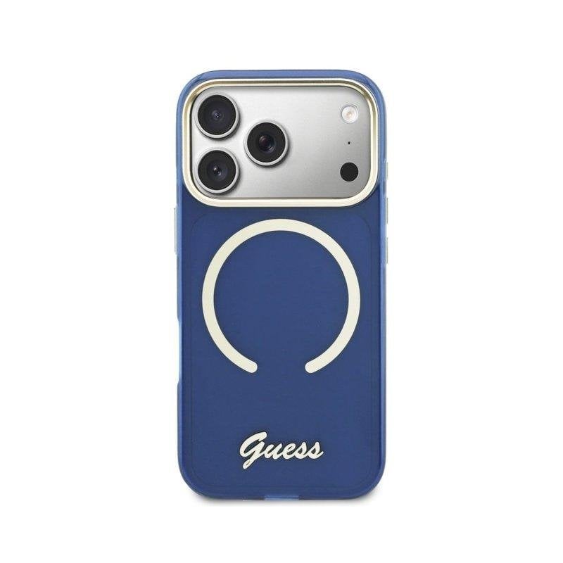 Guess IML Komplettschutz Hülle Blau MagSafe Kompatibel für iPhone 17 Pro Max