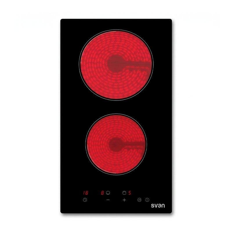 Placa Vitrocerámica Svan SV2302 30 cm 2 Zonas 3000 W Cristal Negro Táctil