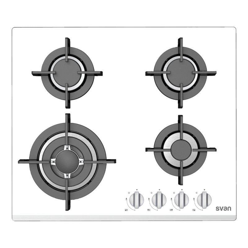 Placa de gas Svan SGW4600B 60 cm 4 quemadores Wok blanca ignite automática