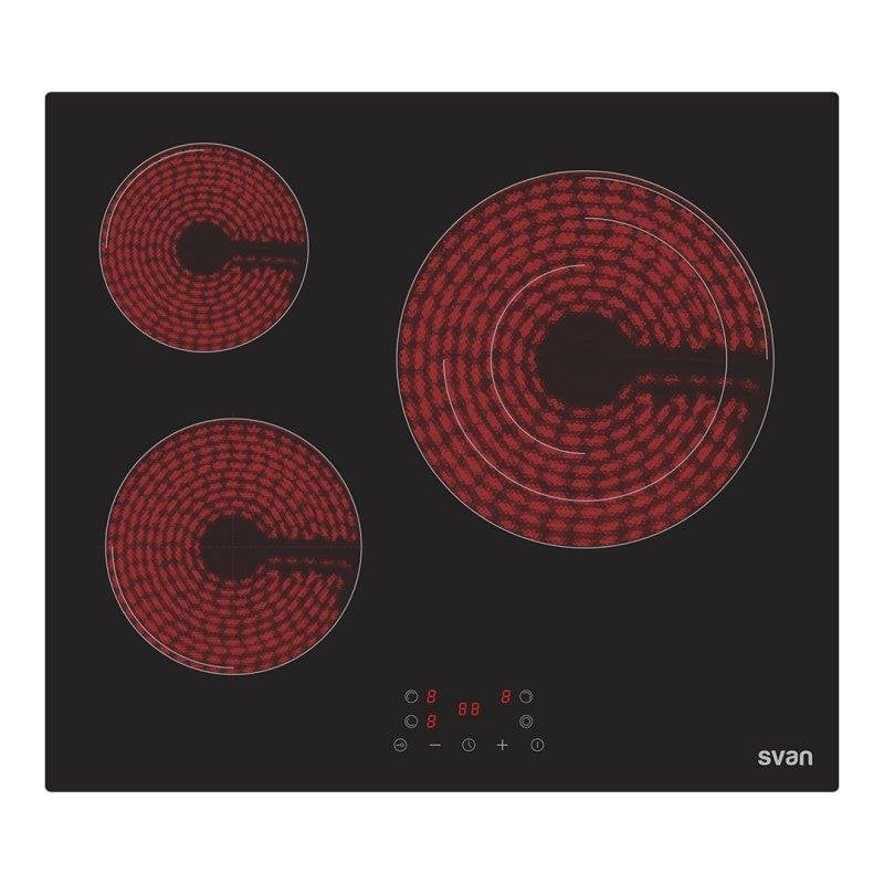Placa de Vidrocerâmica Svan SV3602 60 cm Triple Corona Touch Preta