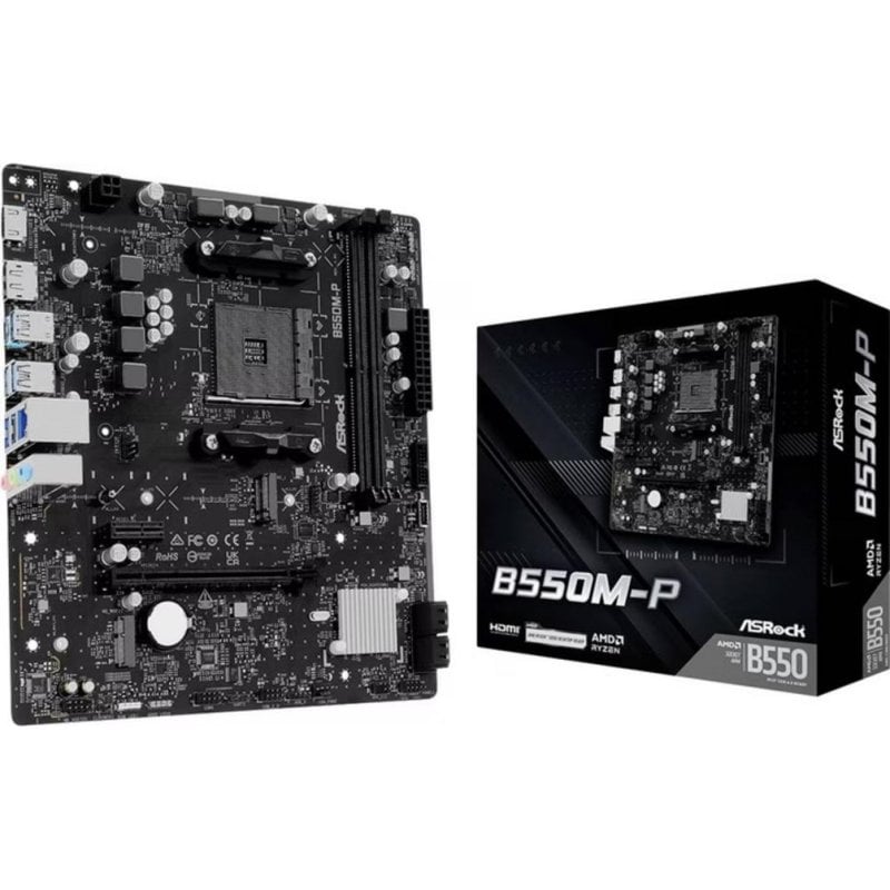 Mainboard AsRock B550M-P AMD B550 AM4 DDR4 Micro ATX USB 3.2 Gen1