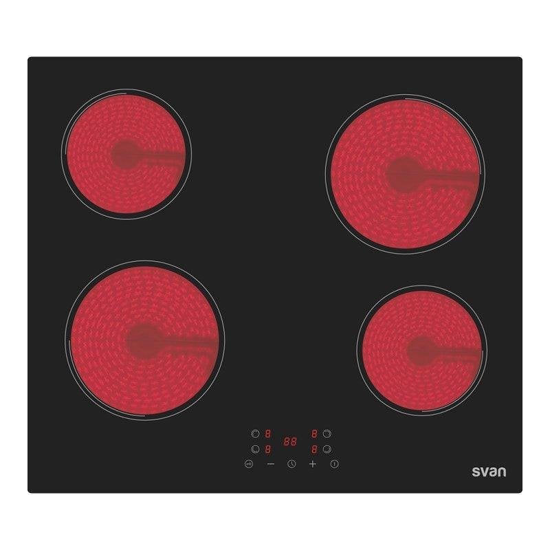 Placa Vitrocerámica Svan SV4602 50 cm 4 Zonas Cristal Negro Táctil