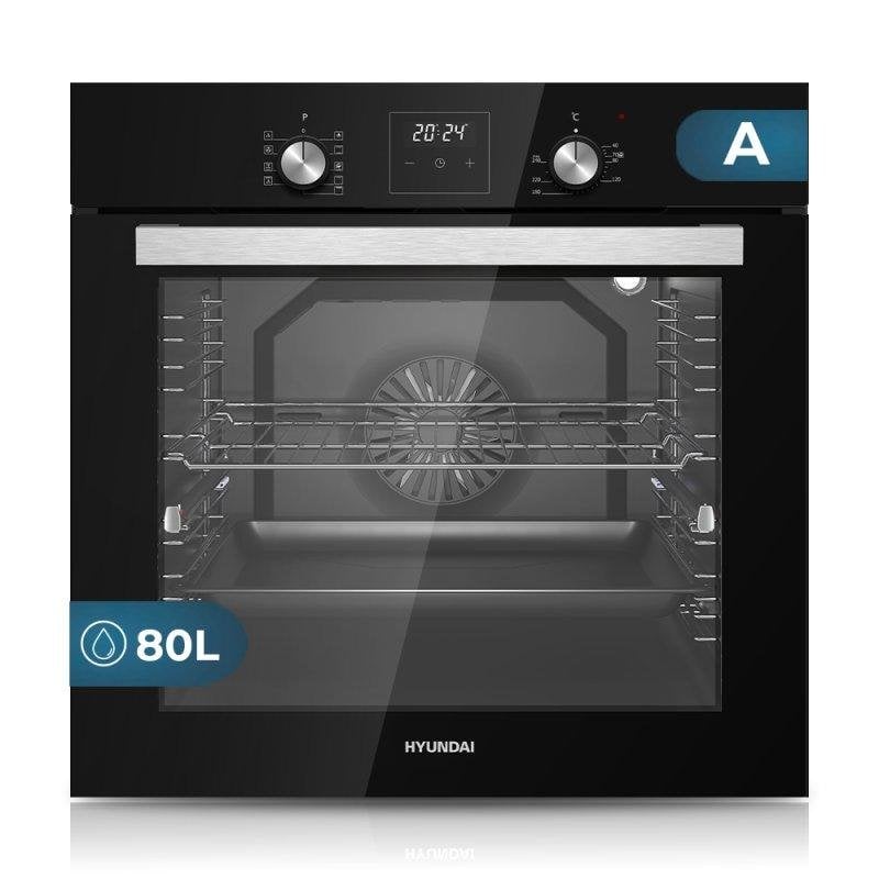 Horno Multifunción Hyundai HHM10800DCN 80L 60cm Hidrolítico A Negro