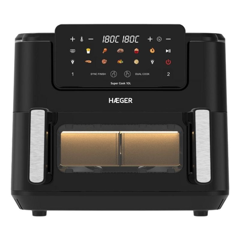 Airfryer Haeger AF-D10.010B Double Compartiment 10L 2600W Minuteur