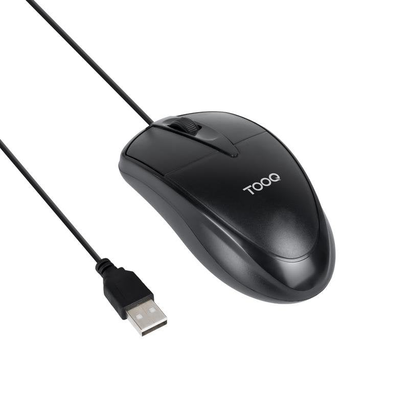 Ratón TooQ TQM-1001-B USB 1000 DPI Ambidextrisch Schwarz