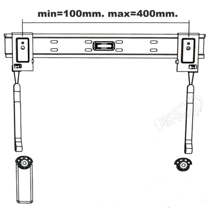 Fersay Soporte TV Pared 32 a 55" VESA 400x400 Máx 50 kg Negro