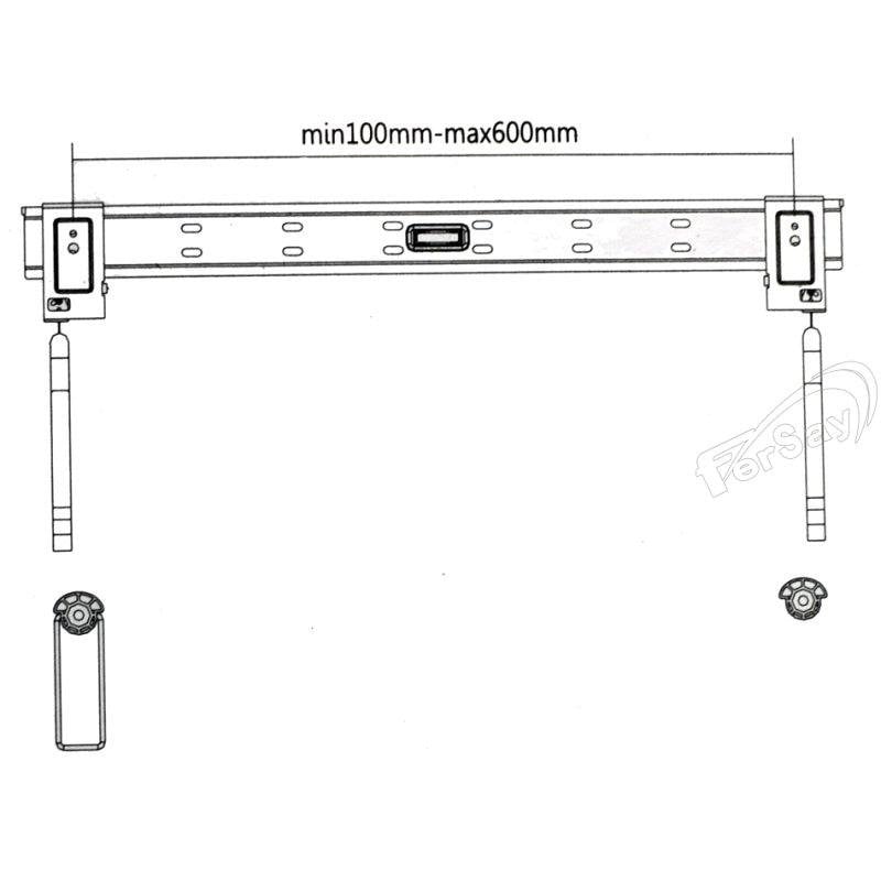 Fersay Soporte TV Pared 32 a 60" VESA 600x600 Máx 50 kg Negro