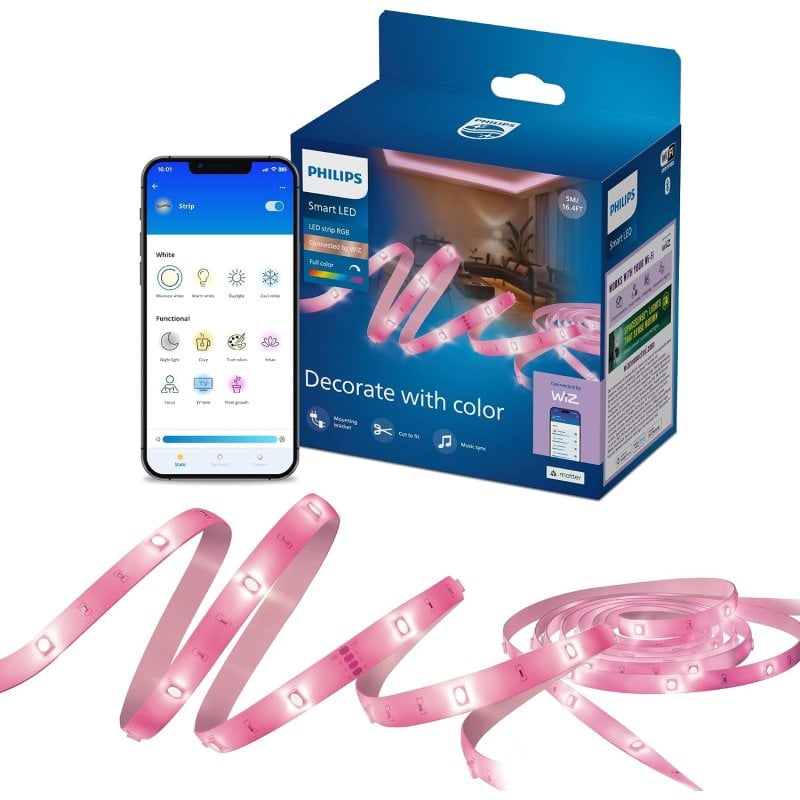 Fita LED inteligente Philips Connected by WiZ 5 m RGB WiFi