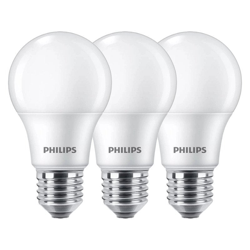 Philips Ampoule LED - 60 W - E27 - Blanc chaud - Dépolie - Non-Dimmable - 3 pièces