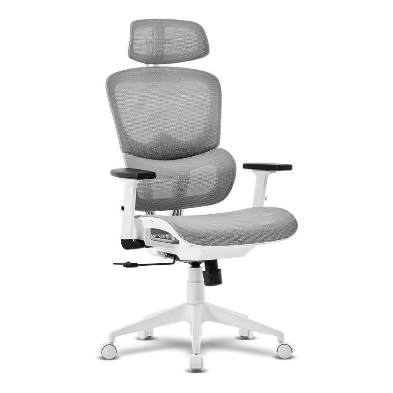 Cadeira de escritório Offy Lyca White malha ajustável ergonómica