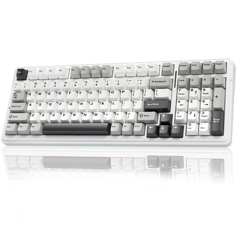 Teclado Aula F99 mecânico sem fios tri-modo Hot-swappable RGB 8000mAh