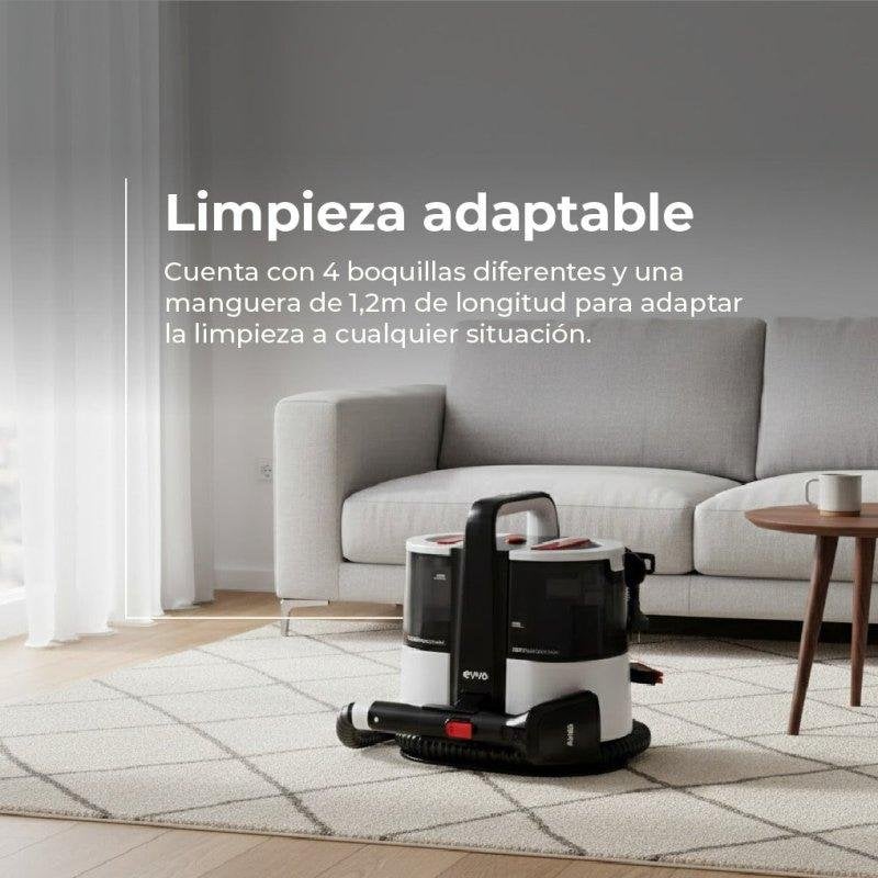 Aspiradora de Tapicerías Evvo Home EVVO AM65 600W Doble Depósito Accesorios XXL