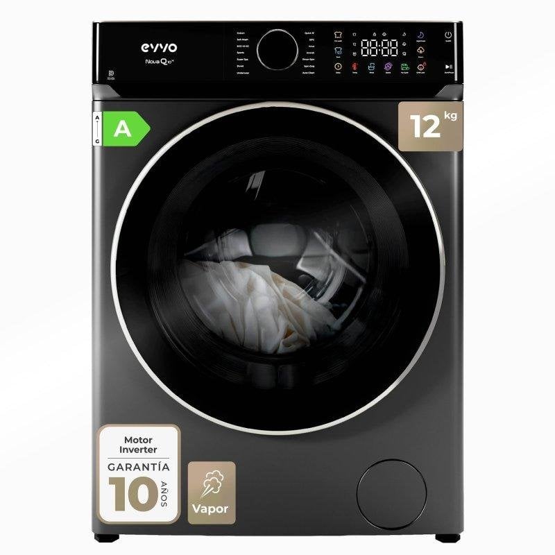 Lavadora Evvo Nova Q12X Carga Frontal 12 Kg 1400 rpm Clase A Inox Motor Inverter
