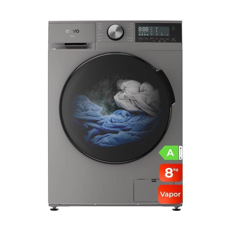 Lavadora Evvo Home W308X24A Carga Frontal 8 Kg 1400 rpm A Acero inoxidable Vapor
