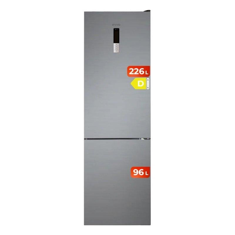 Frigorífico Combi Evvo F55X Total No Frost 186cm 322L D Inox
