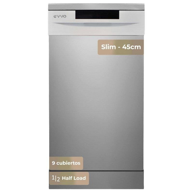 Lavavajillas Evvo EVVO D1X Slim 9 cubiertos E con media carga y panel oculto