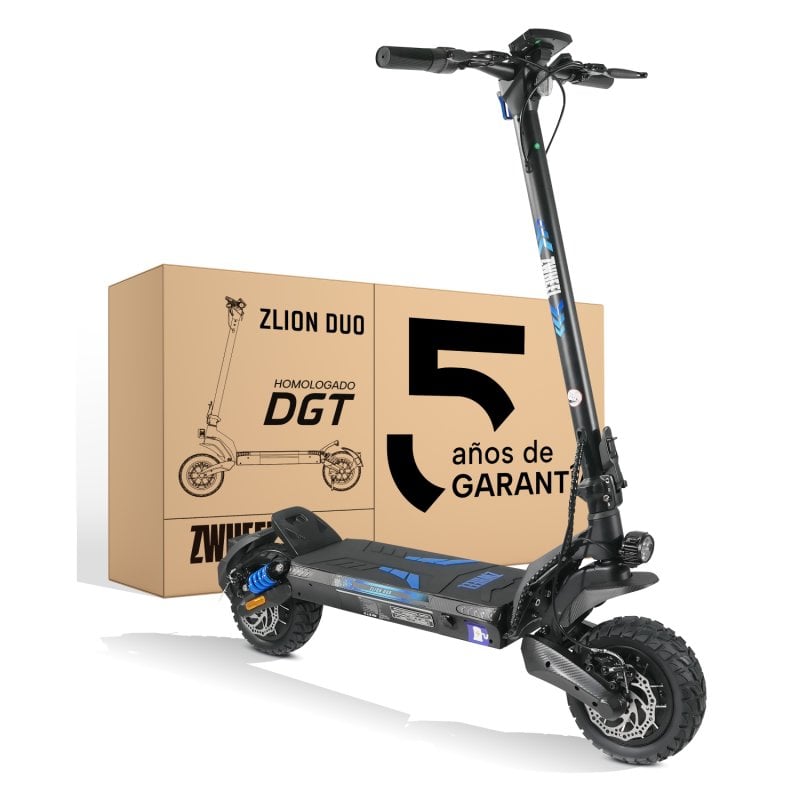 Patinete eléctrico Zwheel ZLion Duo 1000W 50km Suspensión y frenos disco Negro