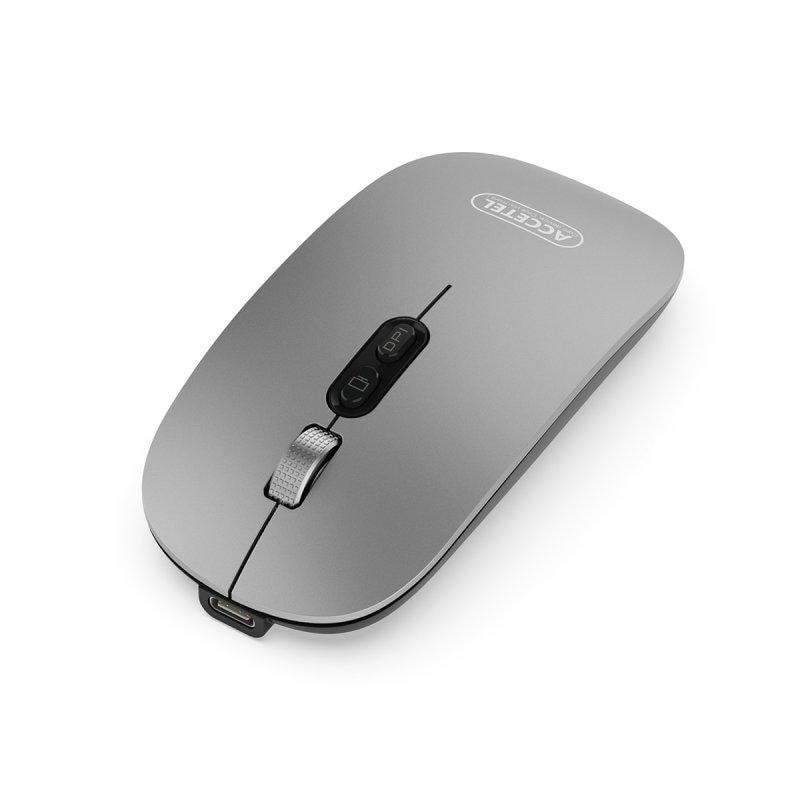 Rato Accetel PCM218G Bluetooth 5.2 2.4GHz 1600 DPI RGB Cinzento