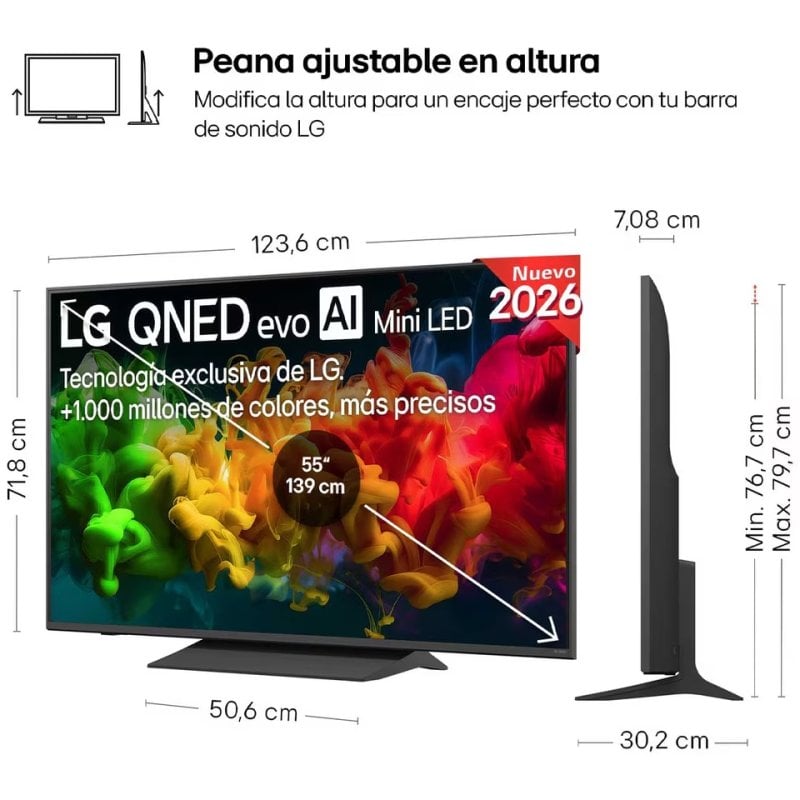 TV LG QNED MiniLED 55QNED8EB3B 55 4K UltraHD 60Hz Smart TV WebOS HDR10 AI Sound Pro