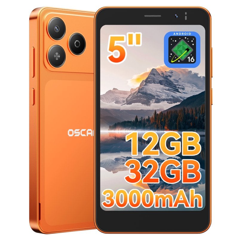 OSCAL Flat 3C Mini 4G 3GB 5" 32GB Naranja batería extraíble