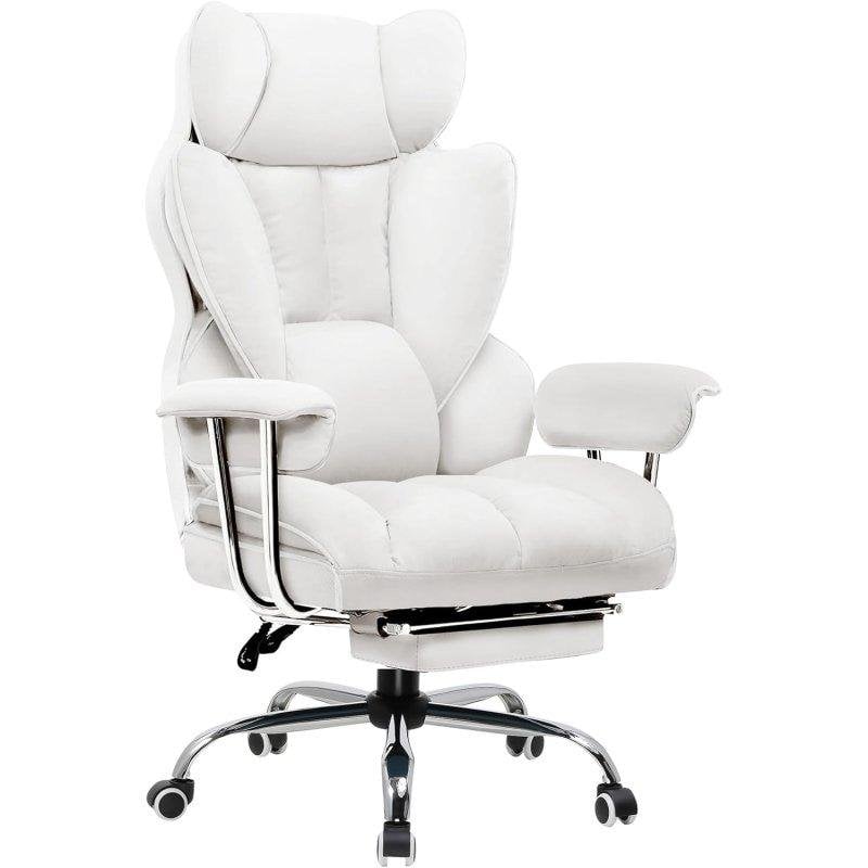 Silla Gaming GTPLAYER Ergonómica con Reposapiés Telescópico 180 kg Blanco