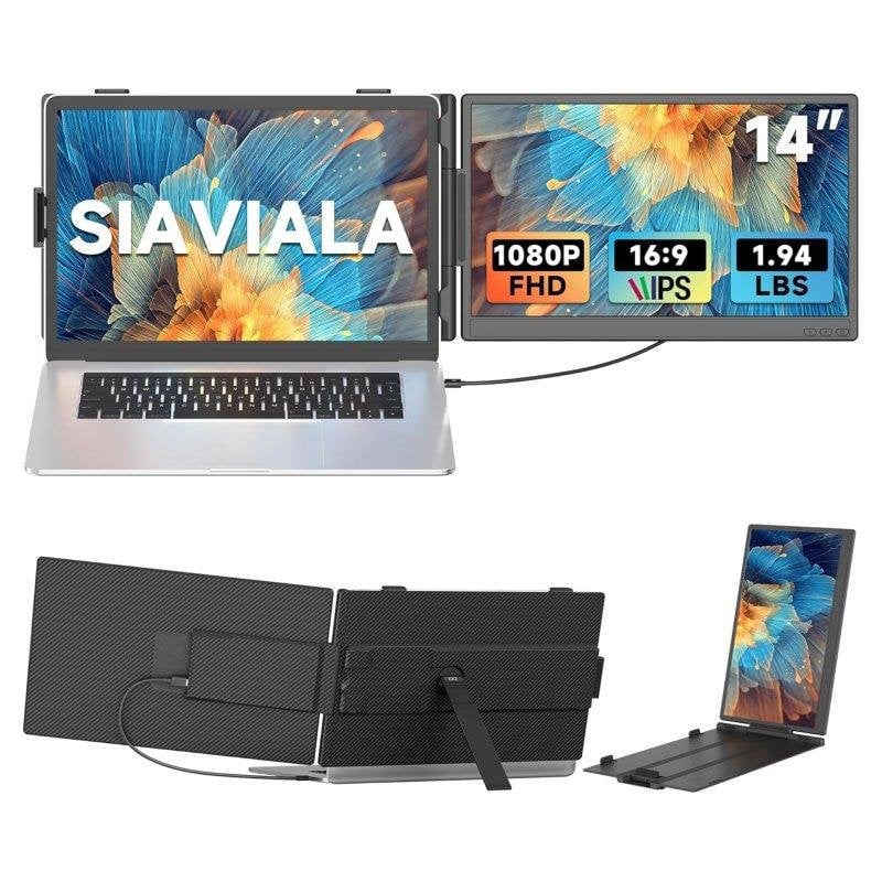 Monitor PC Siaviala Kx2 14" FullHD 60Hz IPS Portatile Multischermo USB-C HDMI