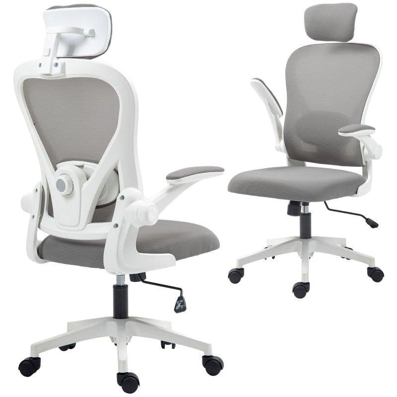 Silla de oficina Welltin 921-796V00GY ergonómica malla gris soporte lumbar