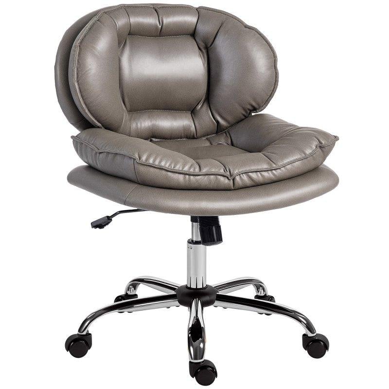 Silla de Oficina Welltin Asiento Ancho 62 cm Altura Ajustable Gris