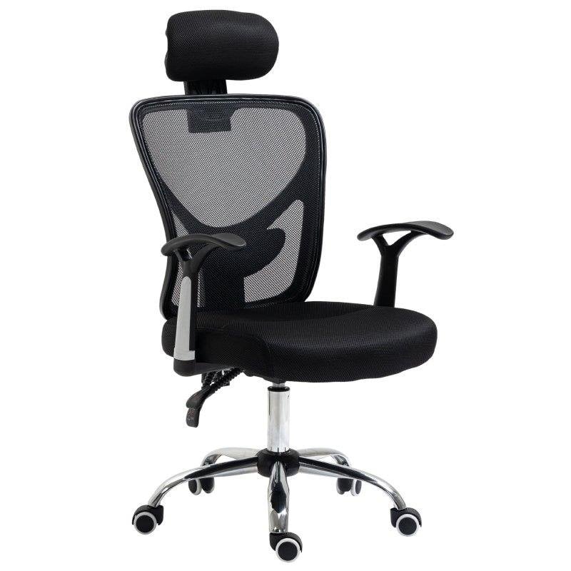 Silla de oficina Welltin T1008 ergonómica negra malla transpirable 120 kg