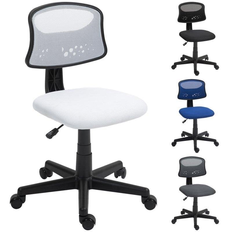 Sedia da ufficio Welltin 921-772V00WT bianca senza braccioli traspirante