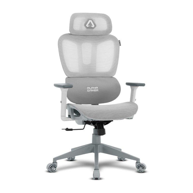 Silla gaming Alpha Gamer Luna Grey Malla Ajustable