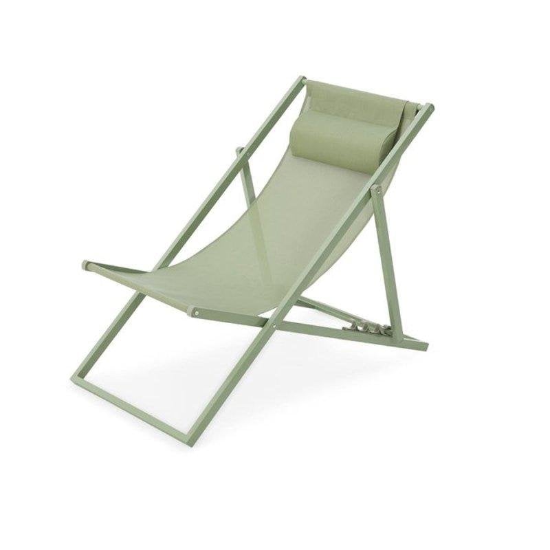 Chaise longue Paroskaki Sabaideco Textilene kaki verde