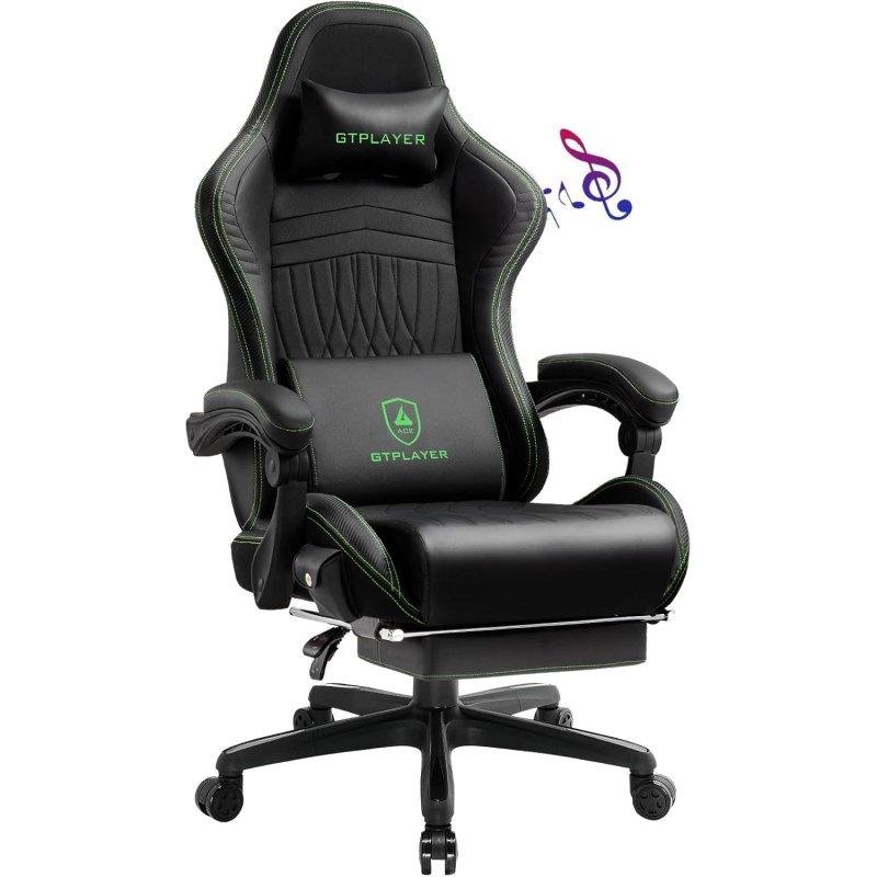 Cadeira Gaming GTPLAYER Ergonomica com Reposapies e Altifalantes Verde