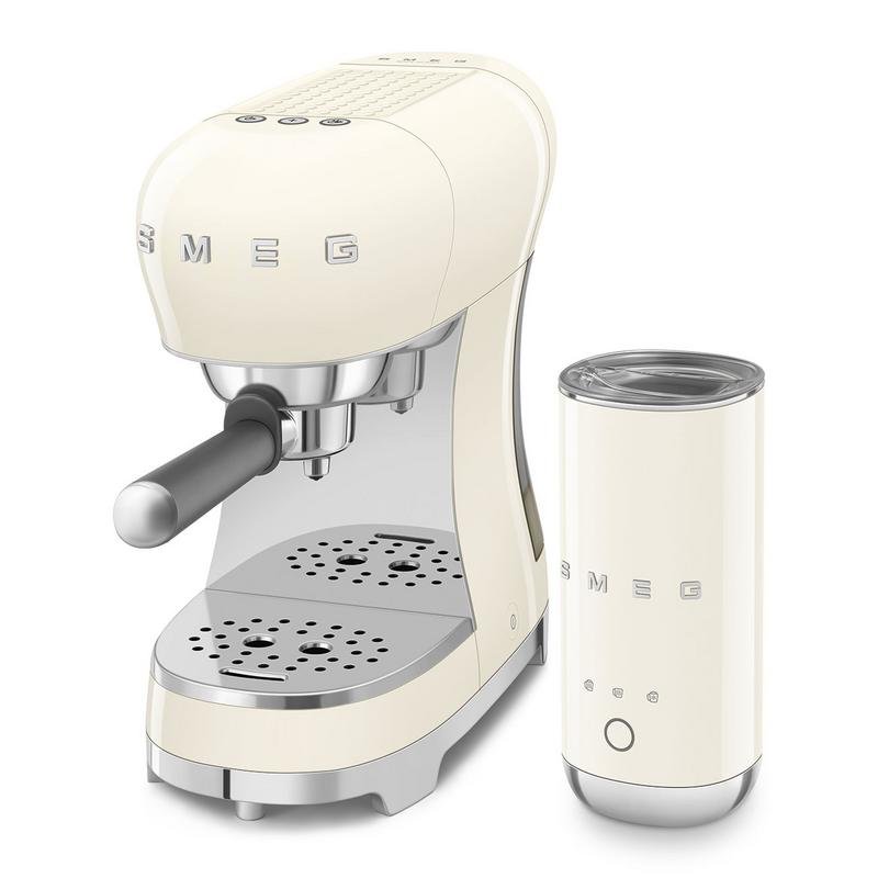 Smeg Kompakt-Bundle Siebträgermaschine 50S Style Ecf00 + Milchaufschäumer Mff02 Creme Ecf12creu - Bild 6