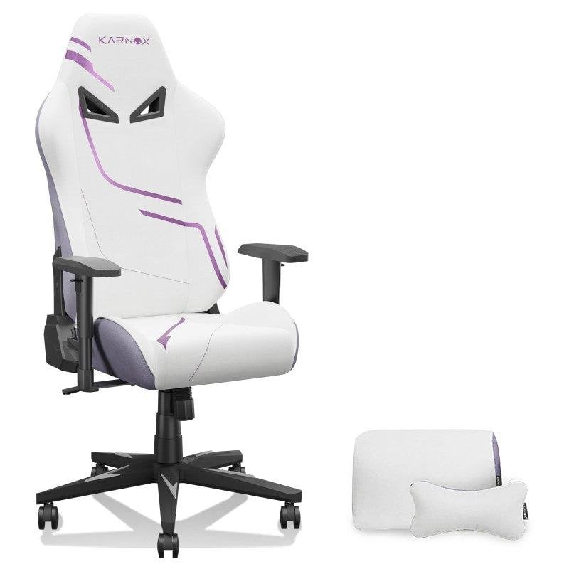 Silla Gaming Ergonómica Rolipo KORNOX Tela Ajustable Blanca/Morada