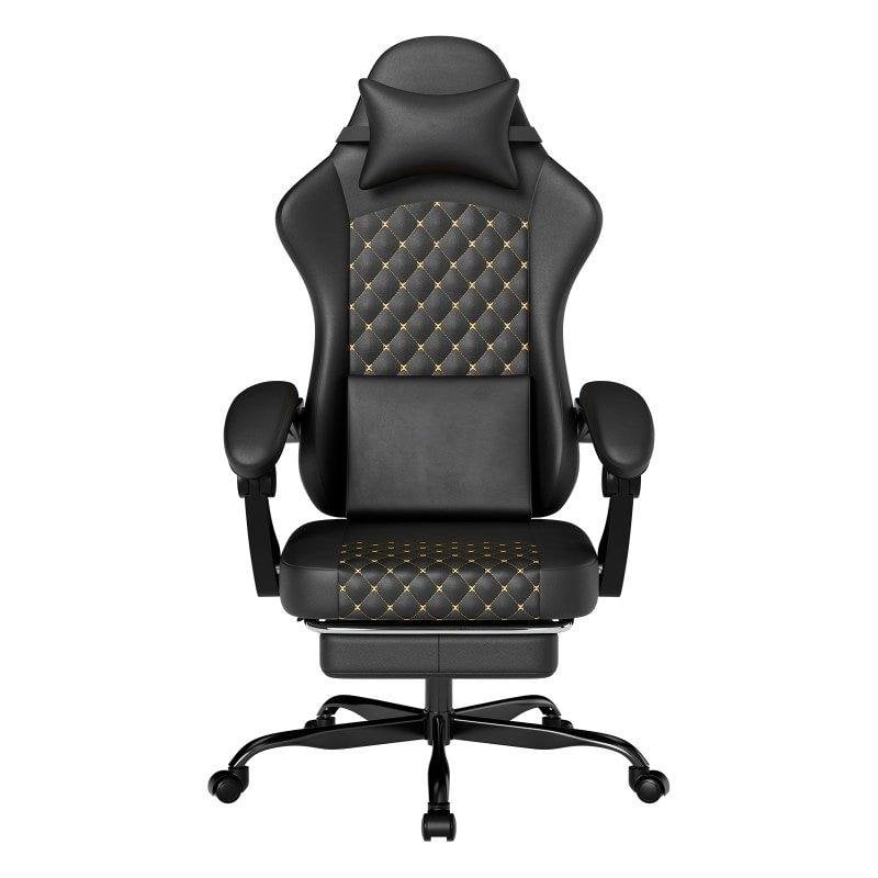 Silla Gaming Ergonómica Rolipo W3298 Masaje Reposapiés 150kg Cuero PVC