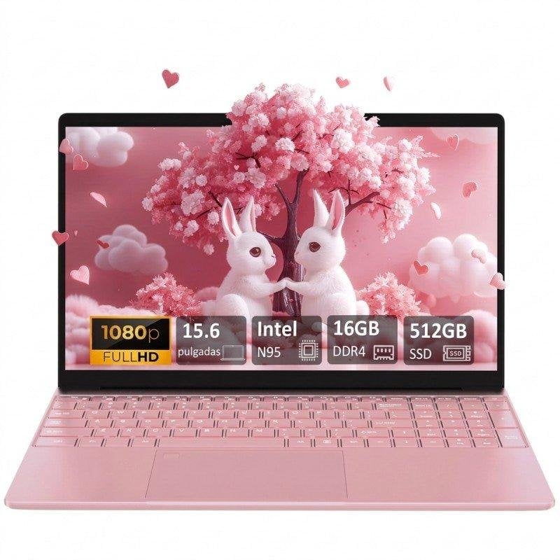 Laptop Rolipo T152a 15.6" Intel N95 16GB 512GB SSD UHD Graphics Windows 11 Pro Rosa