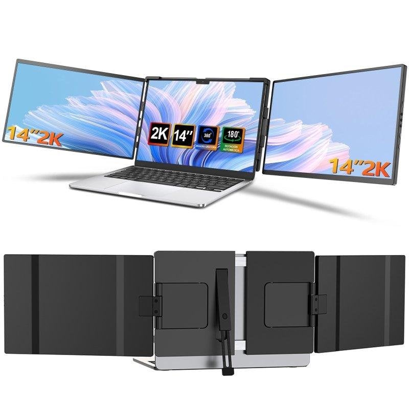 Monitor Uperfect Dual 14" QHD+ 60Hz IPS Duplo Rotativo Portátil USB-C HDMI