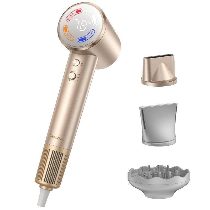 Sèche-cheveux Professionnel Teendow 1600W Haute Vitesse LED Silencieux avec Accessoires