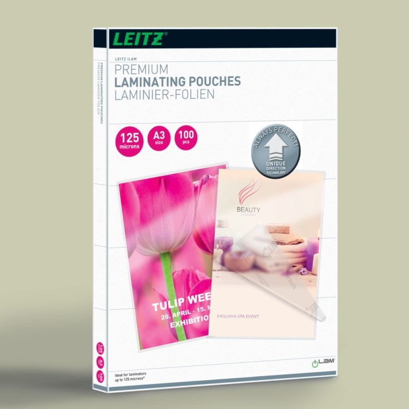 LEITZ Pochettes 125µ UDT A3 Boîte de 100