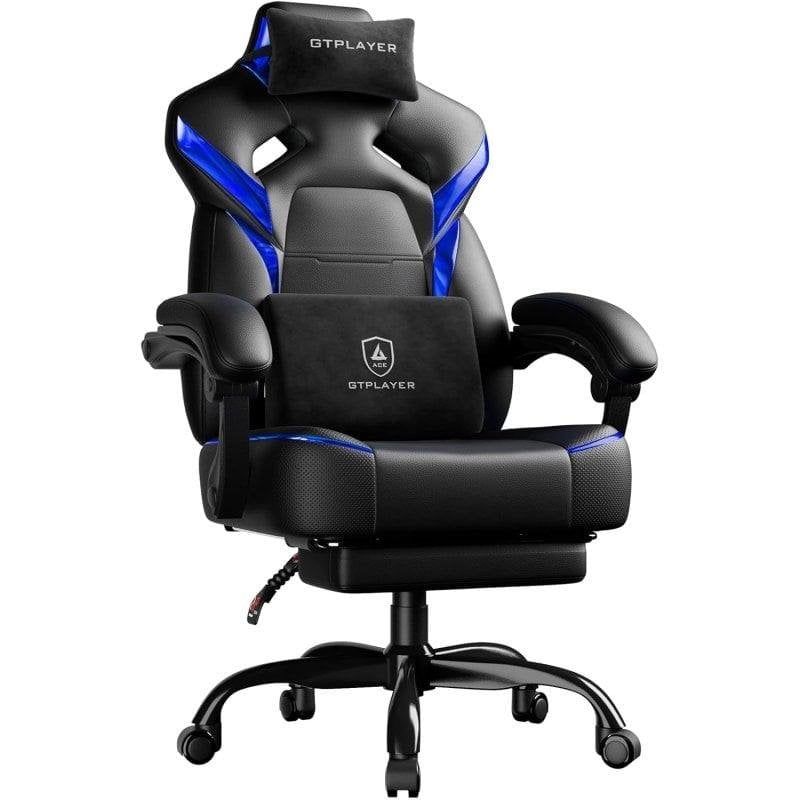 Chaise GTPLAYER Gaming Ergonomique Repose-Pieds et Support Lombaire