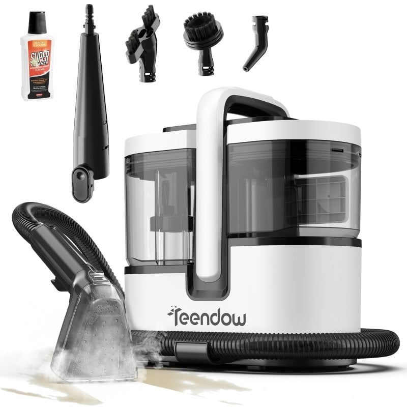 Teendow Staubsauger 1800W 16kPa Dampf 100°C Heißwasser 60°C 1600ml