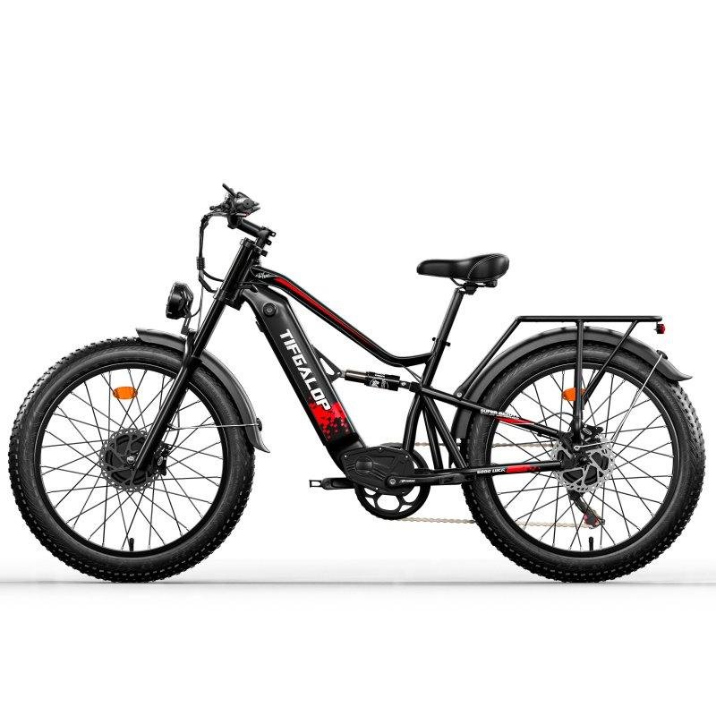 Bicicleta Eléctrica Tifgalop Doble Motor 52V 21Ah Neumáticos Fat 26"