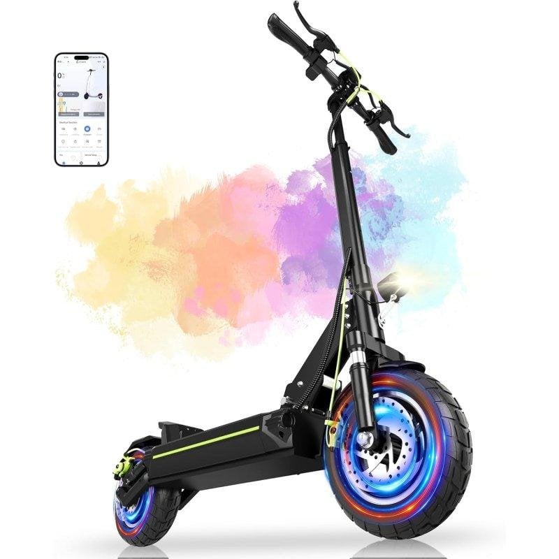 Patinete eléctrico Todimart D6 500W Autonomía 45km Ruedas 10" frenos disco Negro
