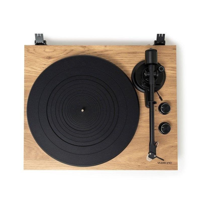 Tocadiscos Vulkkano TD20 Audio-Technica VM95E Tracção Correia Prévio Phono Integrado Madeira