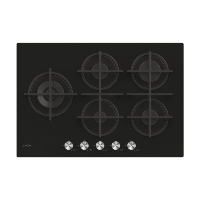 Gas-Kochfeld Candy Essenza CDIV7GWLE4WB 60 cm schwarzes gehärtetes Glas 5 Zonen