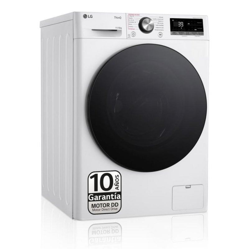 Lavasecadora LG 11/6 kg A/D F4DR7011AGW con inteligencia artificial y Wi-Fi