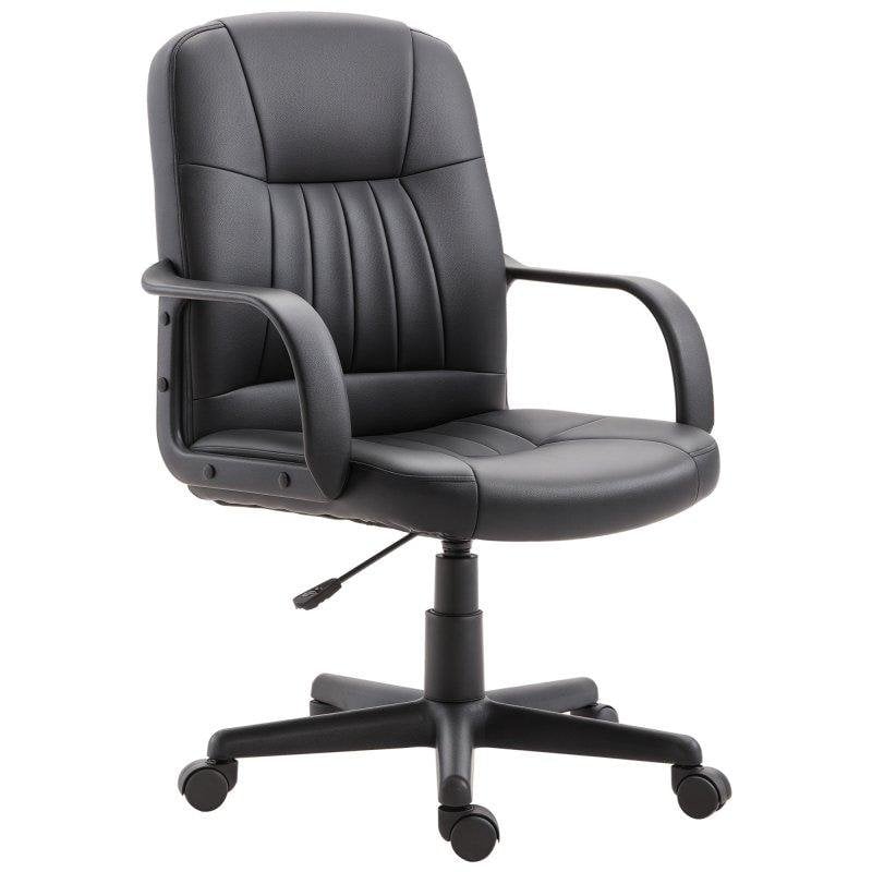 Sedia da Ufficio Aosom Ergonomica Girevole 60x60 Nero